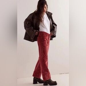 FP WE THE FREE RISK TAKER HIGH RISE CORD PANTS STRAIGHT LEG NWT SZ 27 BOHO Y2K